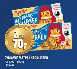 Coop Obs SYNNØVE MATPAKKESNURRER, NOK 70 tilbud