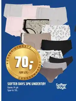 Coop Obs SOFTER DAYS 3PK UNDERTØY, NOK 70 tilbud