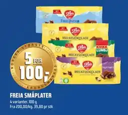 Coop Obs FREIA SMÅPLATER, NOK 100 tilbud
