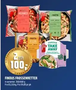 Coop Obs FINDUS FROSSENRETTER, NOK 100 tilbud