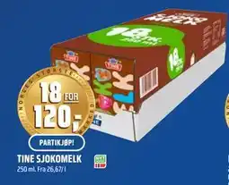 Coop Obs TINE SJOKOMELK, NOK 120 tilbud