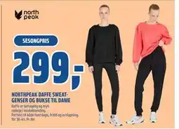 Coop Obs NORTHPEAK DAFFE SWEATGENSER OG BUKSE TIL DAME, NOK 299 tilbud
