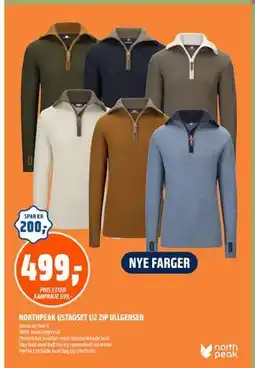 Coop Obs NORTHPEAK USTAOSET 1/2 ZIP ULLGENSER, NOK 499 tilbud