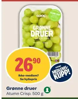 Coop Mega Grønne druer, Medlemspris tilbud