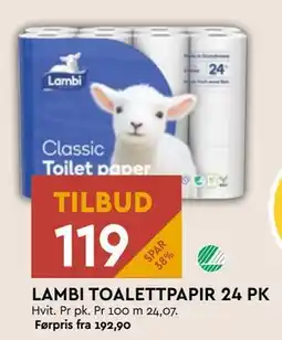 Coop Mega LAMBI TOALETTPAPIR 24 PK, NOK 119 tilbud