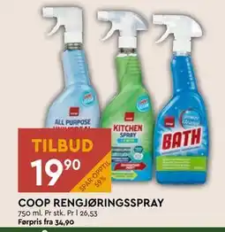 Coop Mega COOP RENGJØRINGSSPRAY, NOK 19.9 tilbud