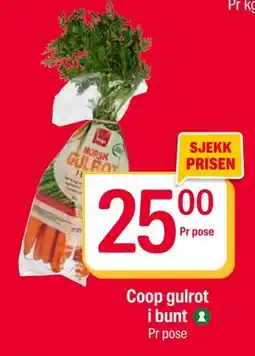 Coop Extra Coop gulrot i bunt, NOK 25 tilbud