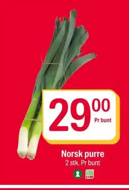 Coop Extra Norsk purre, NOK 29 tilbud