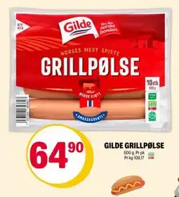 Coop Extra GILDE GRILLPØLSE, NOK 64.9 tilbud