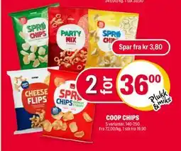 Coop Extra COOP CHIPS, NOK 36 tilbud