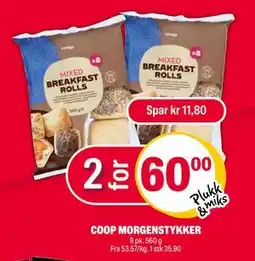 Coop Extra COOP MORGENSTYKKER, NOK 60 tilbud
