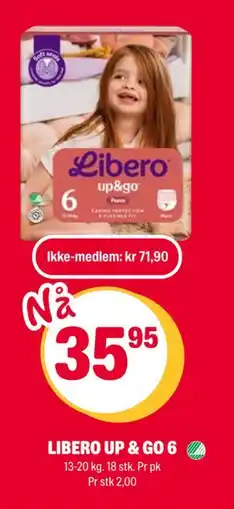 Coop Extra LIBERO UP & GO 6, NOK 71.9, Medlemspris tilbud