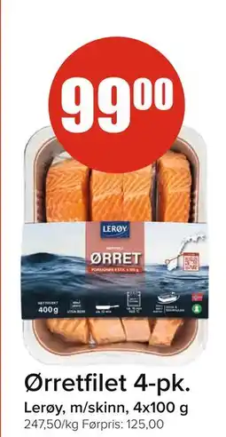 Spar Ørretfilet 4-pk, NOK 99 tilbud