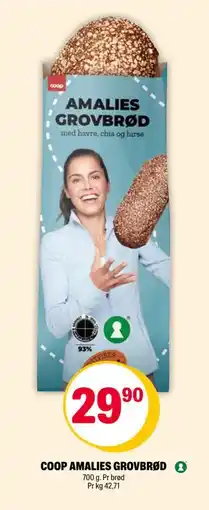 Coop Extra COOP AMALIES GROVBRØD, NOK 29.9 tilbud