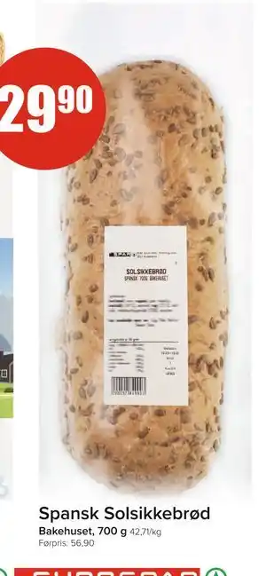 Spar Spansk Solsikkebrød, NOK 29.9 tilbud