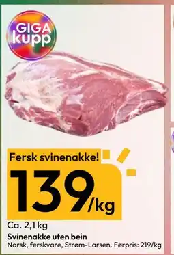 Gigaboks Svinenakke uten bein, NOK 139 tilbud