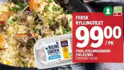 Meny FERSK KYLLINGFILET, NOK 99 tilbud