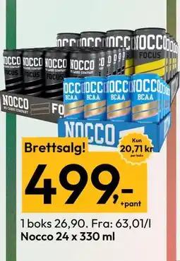 Gigaboks Nocco 24 x 330 ml, NOK 499 tilbud