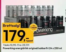 Gigaboks Powerking energidrikk original/sukkerfri 24 x 250 ML, NOK 179 tilbud