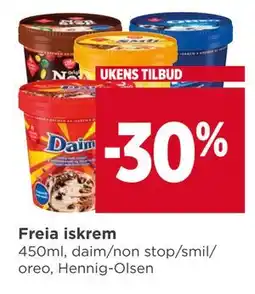 Meny Freia iskrem tilbud