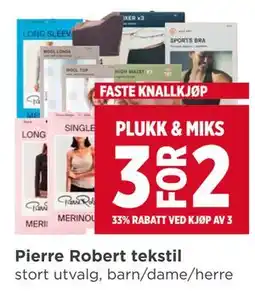 Meny Pierre Robert tekstil tilbud