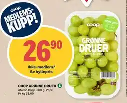 Matkroken COOP GRØNNE DRUER, Medlemspris tilbud