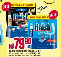 Europris FINISH MASKINOPPVASK ALL-IN-1 tilbud