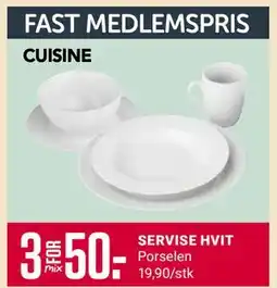 Europris SERVISE HVIT, Medlemspris tilbud