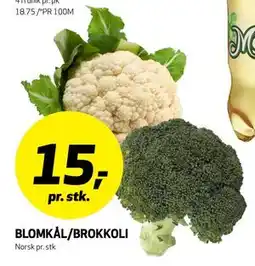 Bunnpris BLOMKÅL/BROKKOLI, NOK 15 tilbud