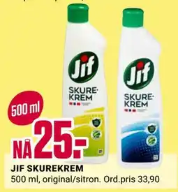 Europris JIF SKUREKREM, NOK 25 tilbud