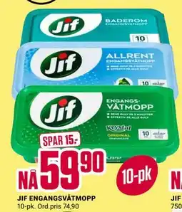 Europris JIF ENGANGSVÅTMOPP, NOK 59.9 tilbud