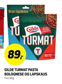 Bunnpris GILDE TURMAT PASTA BOLOGNESE OG LAPSKAUS, NOK 89 tilbud