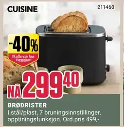 Europris BRØDRISTER, NOK 299.4 tilbud