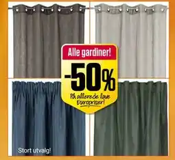 Europris Alle gardiner! tilbud