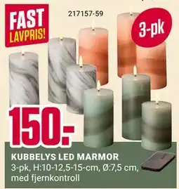 Europris KUBBELYS LED MARMOR, NOK 150 tilbud