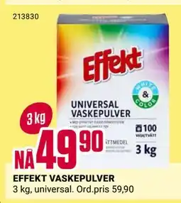 Europris EFFEKT VASKEPULVER, NOK 49.9 tilbud