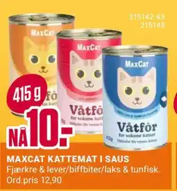 Europris MAXCAT KATTEMAT I SAUS, NOK 10 tilbud