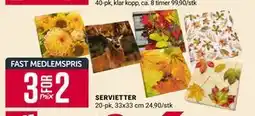 Europris SERVIETTER, NOK 24.9 tilbud