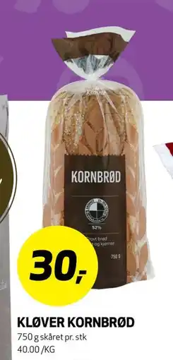 Bunnpris KLØVER KORNBRØD, NOK 30 tilbud