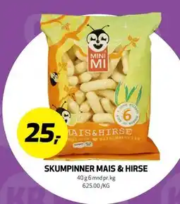 Bunnpris SKUMPINNER MAIS & HIRSE, NOK 25 tilbud