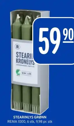 Rema 1000 Stearinlys grønn rema tilbud