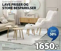 JYSK HVILSTED lenestol, NOK 1650 tilbud