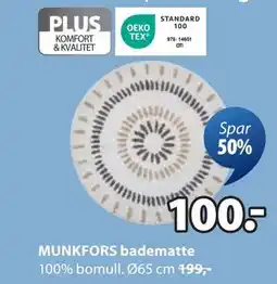 JYSK MUNKFORS badematte, NOK 100 tilbud