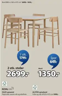 JYSK ALSTED spisebord, NOK 1350 tilbud