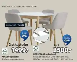 JYSK MARSTRAND spisebord tilbud