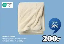 JYSK KALKLOK pledd, NOK 200 tilbud