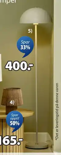 JYSK KENT gulvlampe, NOK 400 tilbud