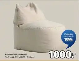 JYSK BANDHOLM sekkestol, NOK 1000 tilbud