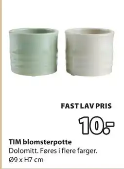 JYSK TIM blomsterpotte, NOK 10 tilbud