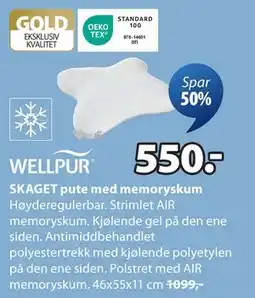 JYSK SKAGET pute med memoryskum, NOK 550 tilbud